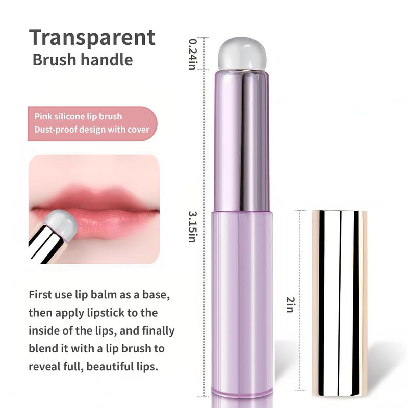 LeMeeOly 2pcs Silicone Lip Brush, Suitable for Even Application of Lipstick Lip Balm Lip Gloss, Soft Silicone Material, Hygienic, Convenient and Easy to Clean, Enhances Lip Care (Purple) - Image 4